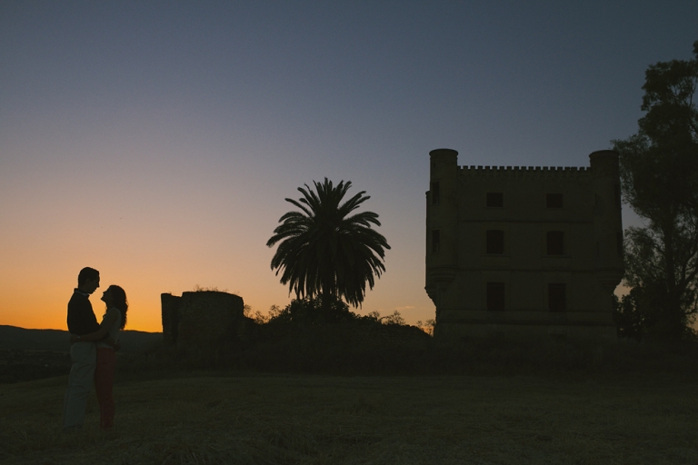 Atardecer en Preboda artistica en Córdoba