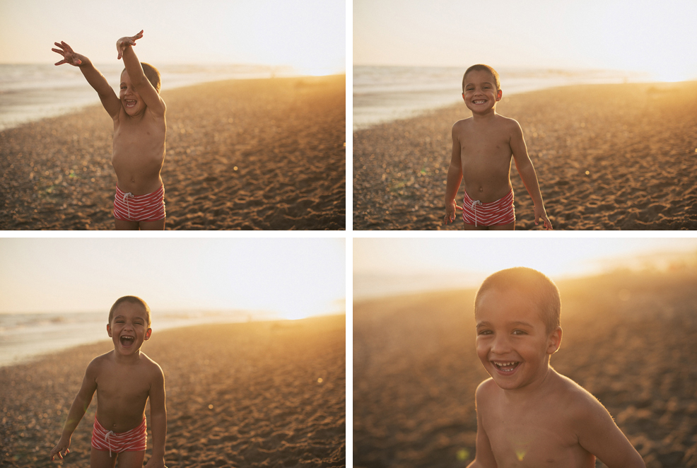 niño en la playa