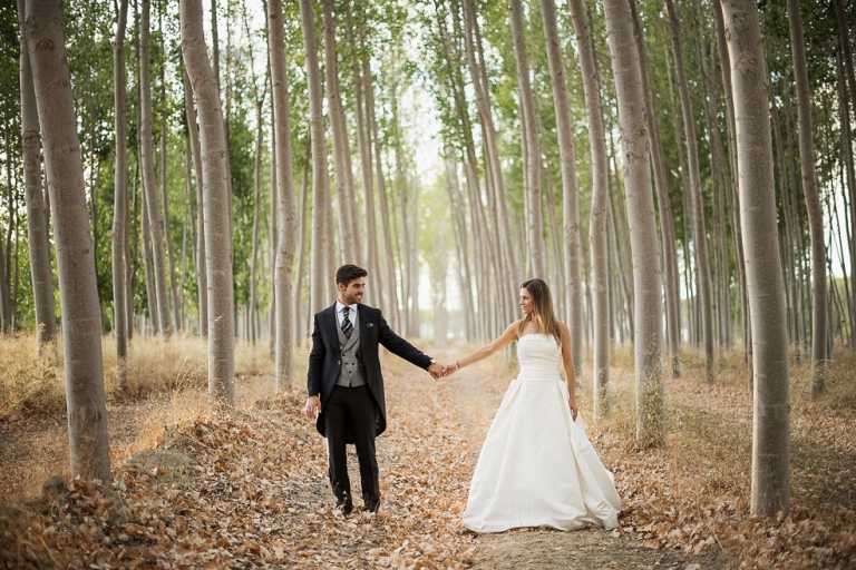 fotografía artistica de boda en el bosque