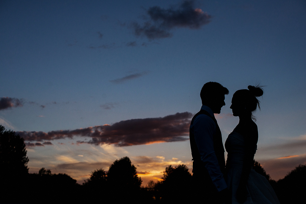 fotografía artistica de boda atardecer