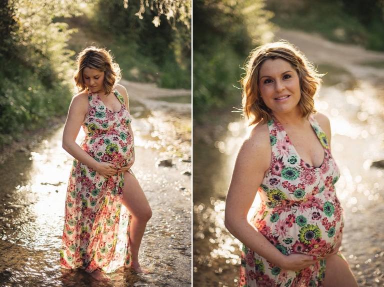 fotos de embarazadas en exterior campo y río, naturaleza